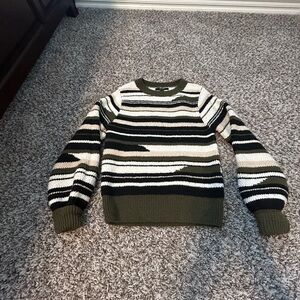 Forever 21 Striped Knit Sweater - Black, White, and Green